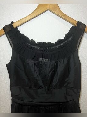 White House Black Market Ruffle Neck Little Black Dress Size 2